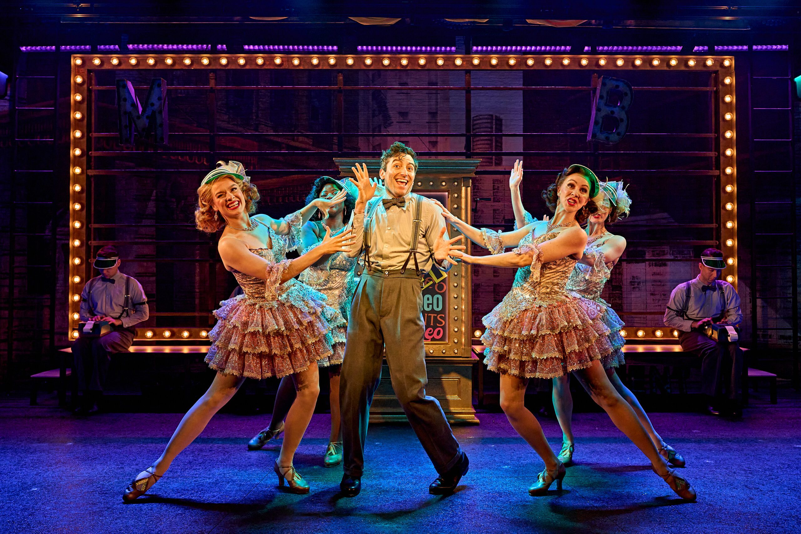 Marc Antolin as 'Leo Bloom' in 'The Producers' dancing with women